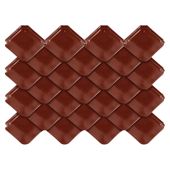 Керамическая черепица красно-коричневая